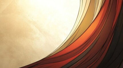 Abstract design featuring flowing layers of color in warm tones.