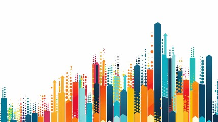 Colorful Abstract Business Frame with Geometric Shapes on White Background for Modern Corporate Design