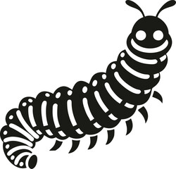 Cartoon caterpillar vector silhouette