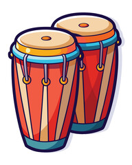 Conga drum vector illustration isolated on a white background