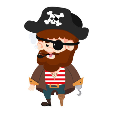recommend clip art: Cute pirate Captain character cartoon