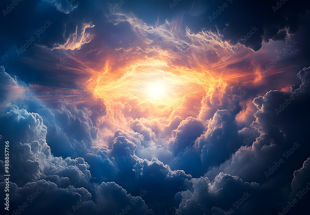 Canvas Prints creation of heaven and earth. generative ai