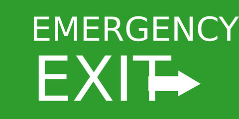 exit sign on the door