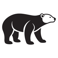 Polar bear walking icon silhouette vector on a white background