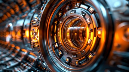 Futuristic Technology Concept Representing Mitigating Risks with Advanced Security Systems and Data Protection