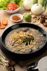 Delicious Vegetable Noodle Soup with Fresh Ingredients