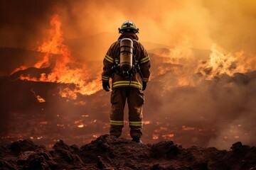 Obraz premium Firefighter helmet adult extinguishing.