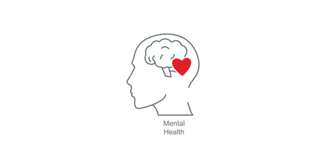 Mental Health Icon for Mobile Apps Promoting Wellness and Self-Care