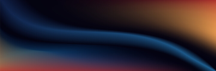 Obraz premium Dark blue orange red grainy texture background abstract vibrant color wave shape black backdrop noisy wide banner header design. vector