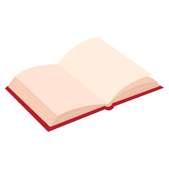 Cute vector open book. Educational theme. Vector illustration isolated on white background.