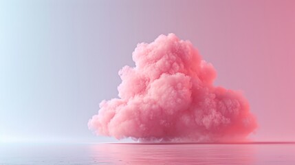 Frame Border Background of Cloud Computing Concept with Pink Cloud and Gradient Sky