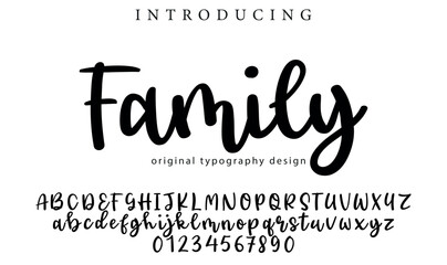 Family Font Stylish brush painted an uppercase vector letters, alphabet, typeface
