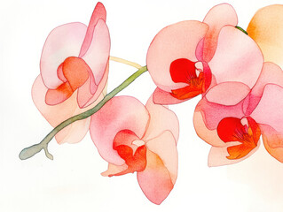 Beautiful pink Phalaenopsis orchid flowers on a white background.