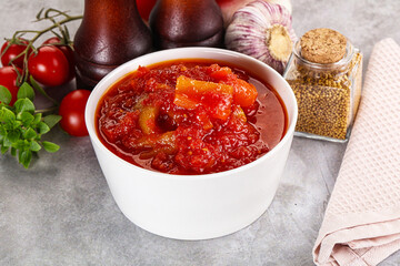 Hungarian lecho with bell pepper