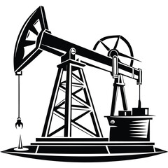 Oil pump vector line art