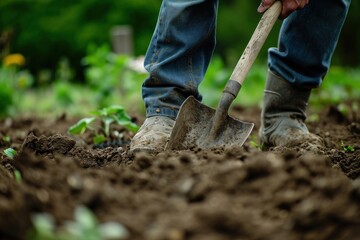 Gardening outdoors digging nature.