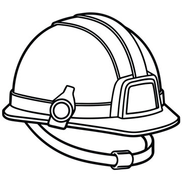 recommend clip art: Safety helmet vector silhouette line art