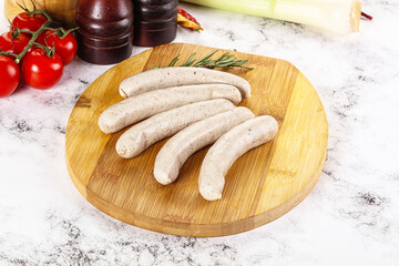 Natural organic raw pork sausages