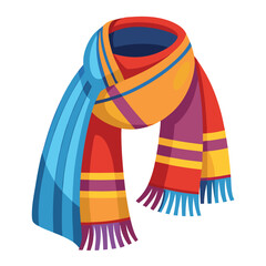 Scarf with fringe vector illustration design