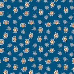 vector seamless luxury graphical minimalist gentle romantic daisy flower pattern. spring summer time. nature in bloom. colorful floral background print.