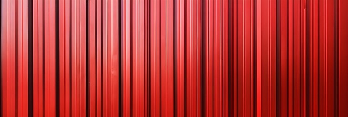 Red corrugated sheet metal. Roof texture background. Steel wall pattern. Container made of iron panels. Ribbed fence for the house used in construction