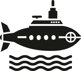 Submarine vector silhouette