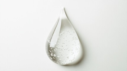 Moisturizing glycerin gel in a serum like droplet with bubbles set against a white background
