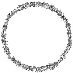 ボタニカルなフレーム　円形