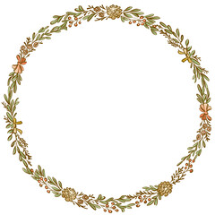 ボタニカルなフレーム　円形