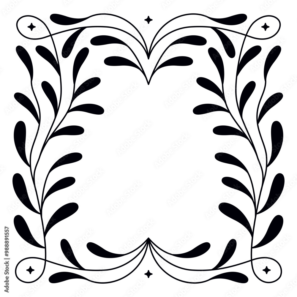 Aufkleber vector design element and illustration in simple linear style - boho arch logo design element and fr