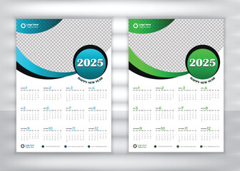 Print Ready One Page wall calendar template design for 2025. Wall Calendar 2025 Template Design. Print Ready One Page wall calendar template design for 2025