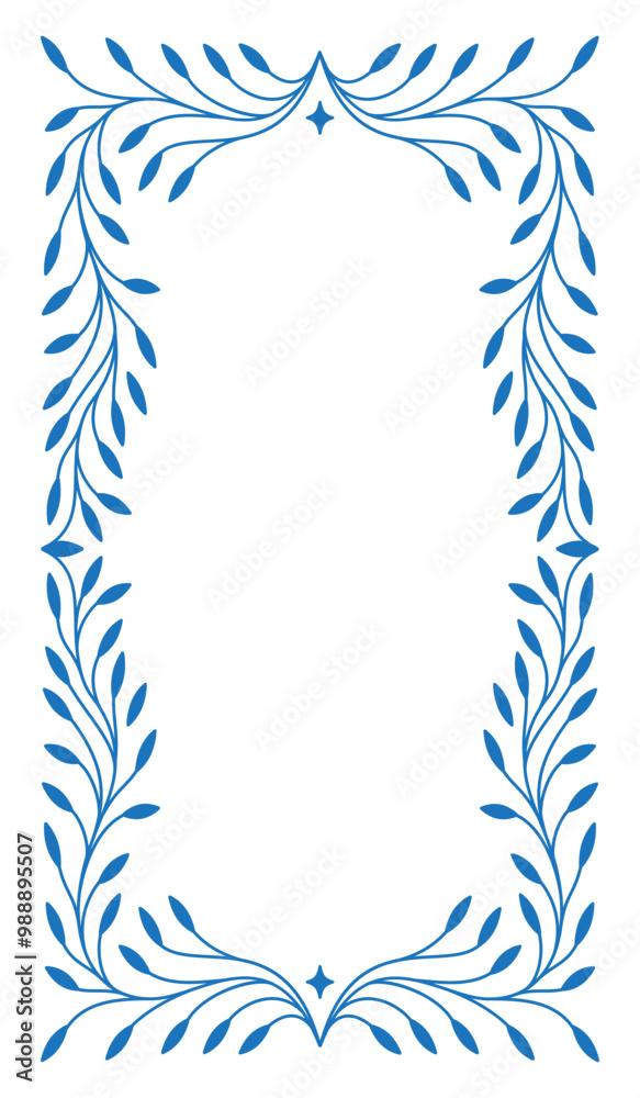 Aufkleber Vector design element and illustration in simple linear style - boho arch logo design element and frame for social media stories and posts, square border with ornament and copy space for text