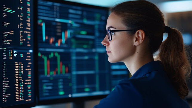 Financial analyst working on a desktop platform, tracking live currency exchange movements across global markets