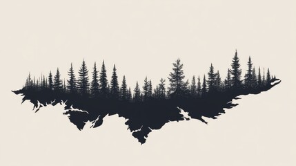 Fototapeta premium Grey silhouette illustration of a province map