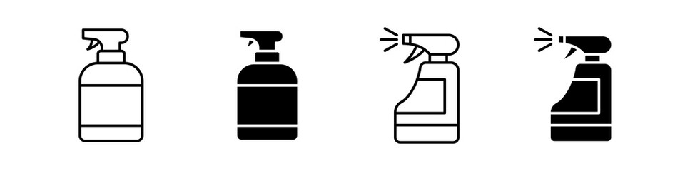 Cleaning spray icon set