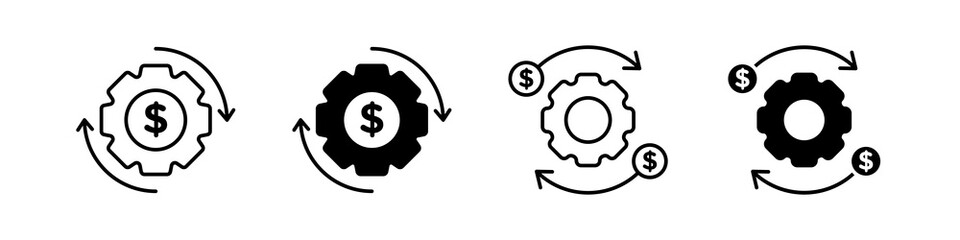Costs optimization icon set