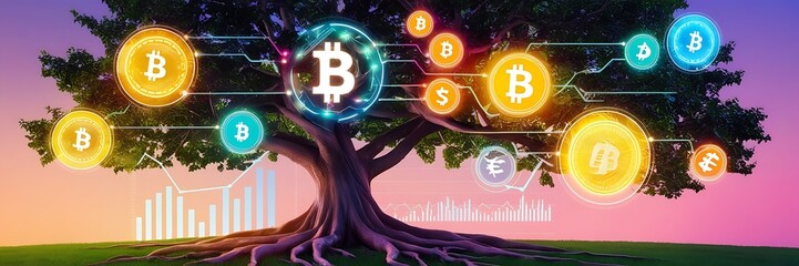 dynamic stock market graphs, creating a stylish double exposure effect