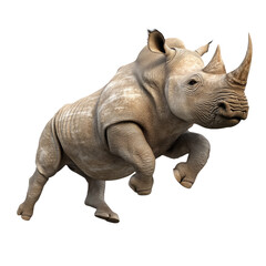 Obraz premium Running Rhino Clipart Illustration