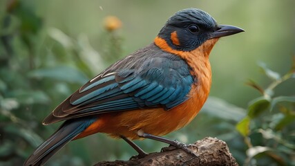 Great Tit, Parus major, bird in forest at winter sun

