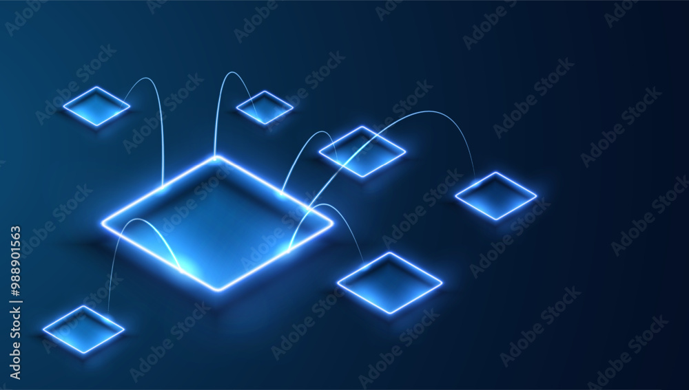 Poster abstract circuit networking blockchain concept background