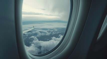 Naklejka premium View outside the plane window