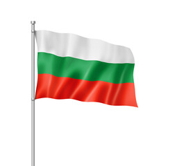 Bulgarian flag isolated on white