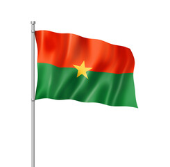 Burkina Faso flag isolated on white