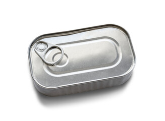 Blank sardine tin can isolated on transparent background