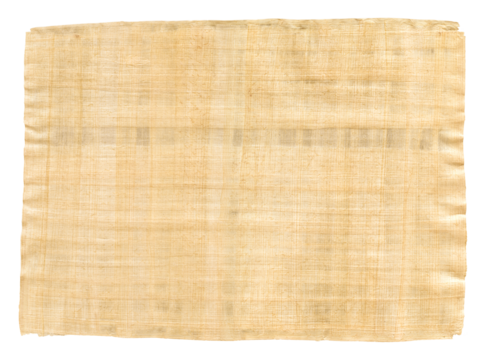Old papyrus texture isolated on transparent background