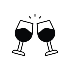 Wine Glasses vector icon stock illustration