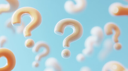 浮遊する3Dクエスチョンマーク