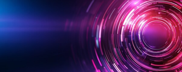Abstract digital background with vibrant circular light effects and gradients.