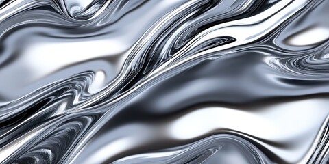 Abstract Liquid Metal Render with Smooth Waves