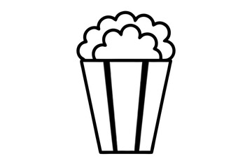 pop corn silhouette vector icon, white background